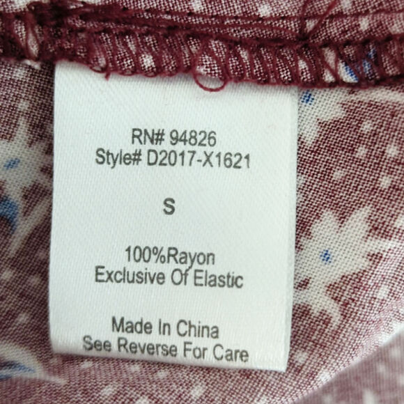 Forever 21 Burgundy Multi Woven Ditsy Floral V Neck Mini Small NWT Boho prairie - Picture 6 of 8
